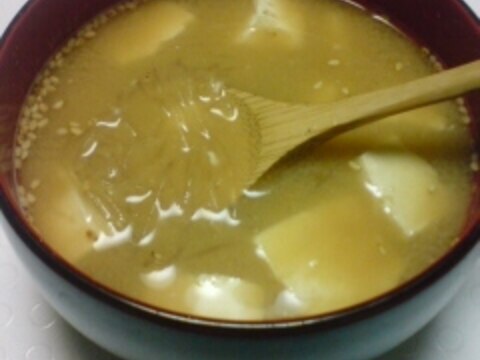 春雨と木綿豆腐の味噌汁